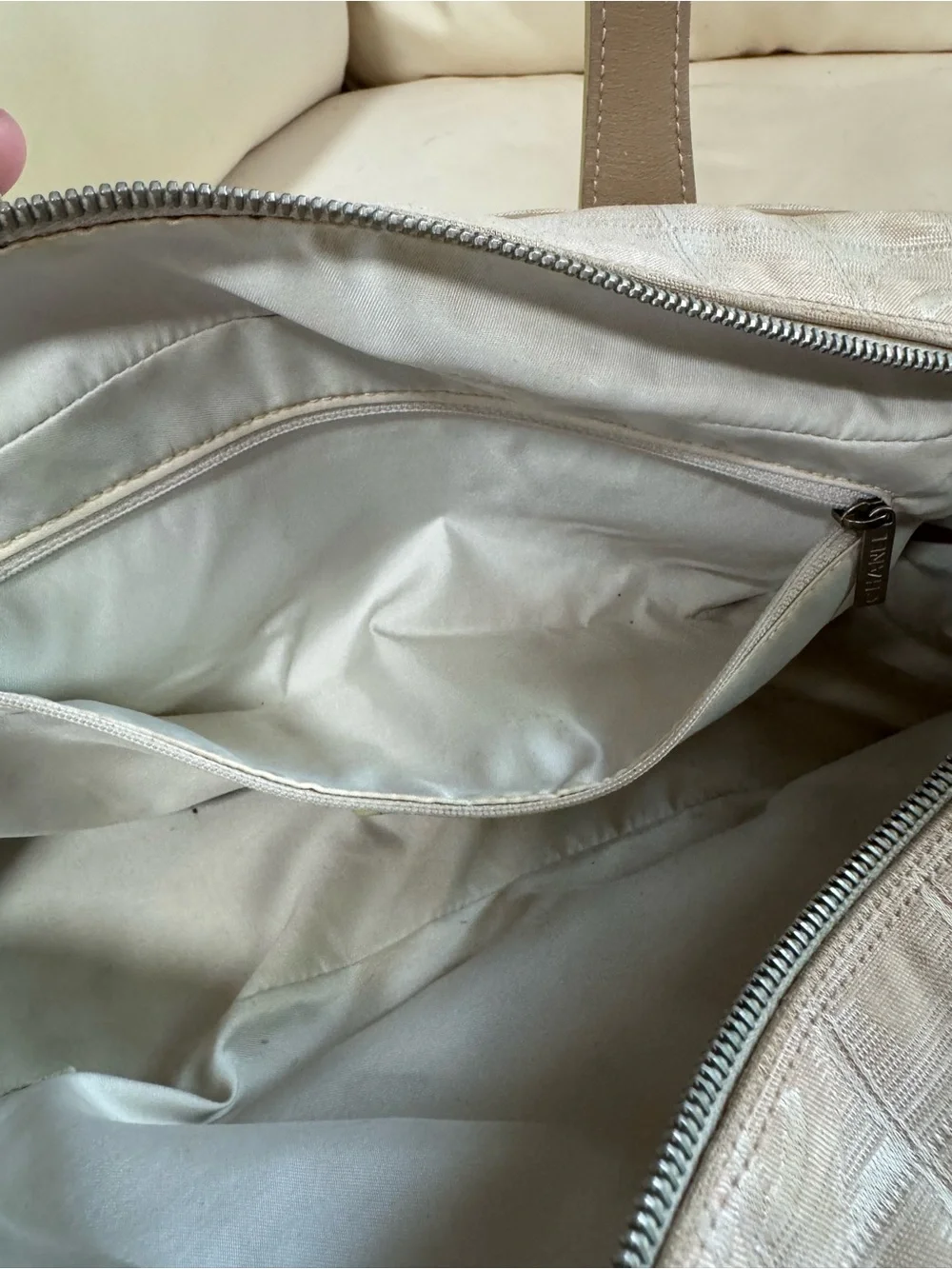 Chanel Y2K Beige Travel Ligne East West Shoulder Bag